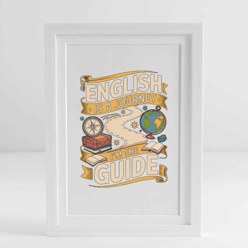 Enseignant d’anglais langue seconde anglais est un parcours Je suis enseignant en langue seconde langue seconde Affiche encadrée (27 × 37 cm)