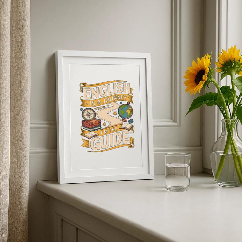 Enseignant d’anglais langue seconde anglais est un parcours Je suis enseignant en langue seconde langue seconde Affiche encadrée (27 × 37 cm)