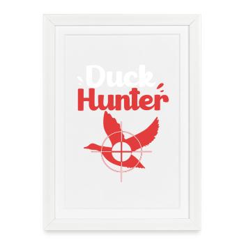 Chasse au canard Chasseur Chasse au canard - Affiche encadrée (27 × 37 cm) - blanc - Devant