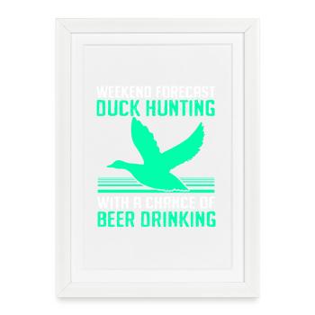 Chasse au canard Chasseur Chasse au canard - Affiche encadrée (27 × 37 cm) - blanc - Devant