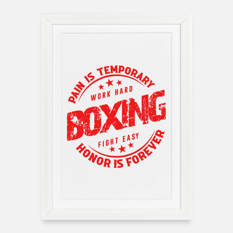 Boxstempel: Tägliches Grind-Motto - Gerahmtes Poster (27 × 37 cm) - Weiß