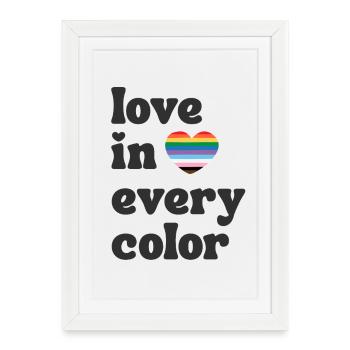 Cœur arc-en-ciel de l’amour dans toutes les couleurs LGBTQIA - Affiche encadrée (27 × 37 cm) - blanc - Devant