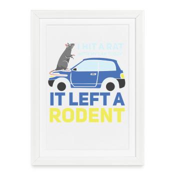 Rat, rat de maison, propriétaire de rats, amoureux des rats - Affiche encadrée (27 × 37 cm) - blanc - Devant