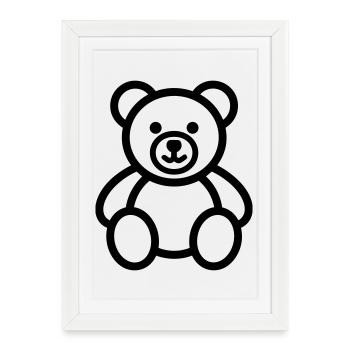 ourson - Affiche encadrée (27 × 37 cm) - blanc - Devant