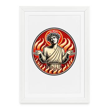 Purgatoire de Saint Dante enflammé - Affiche encadrée (27 × 37 cm) - blanc - Devant