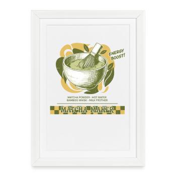 Matcha Maker Energy Boost Matcha Thé Thé Vert - Affiche encadrée (27 × 37 cm) - blanc - Devant