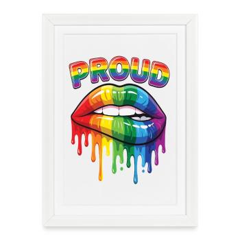 Mois de la fierté LGBT - Fier ! - Affiche encadrée (27 × 37 cm) - blanc - Devant