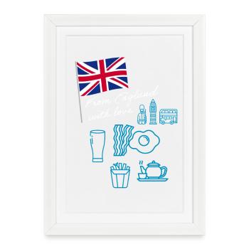 EXANGLIA (Blue + White Text) - Framed poster (27 × 37 cm) - white - Front