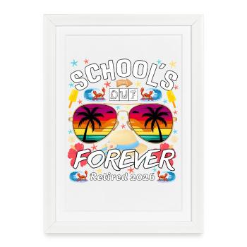 teacher retirement t shirt retirement Teacher - Affiche encadrée (27 × 37 cm) - blanc - Devant