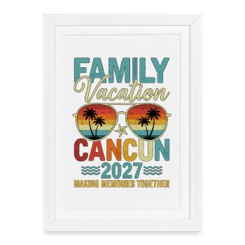 Vacances en famille Cancún 2027 - Affiche encadrée (27 × 37 cm) - blanc - Devant