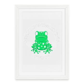 Rejet du courage de la grenouille toxique - Affiche encadrée (27 × 37 cm) - blanc - Devant