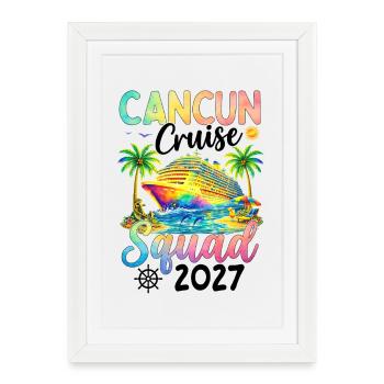Équipe de croisière de Cancún 2027 - Affiche encadrée (27 × 37 cm) - blanc - Devant