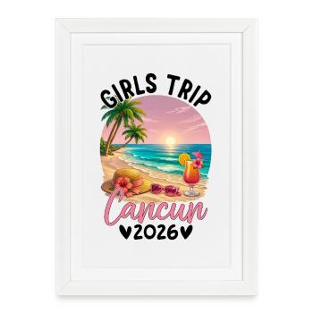 Girl Trip Cancún 2026 - Affiche encadrée (27 × 37 cm) - blanc - Devant