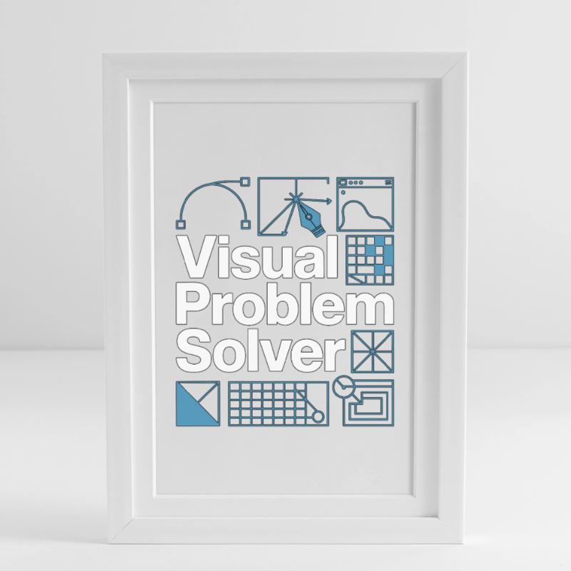 Graphic Designer Visual Problem Creative Designer Framed poster (27 × 37 cm)