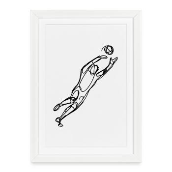 Sketch de football des gardiens de but - Affiche encadrée (27 × 37 cm) - blanc - Devant