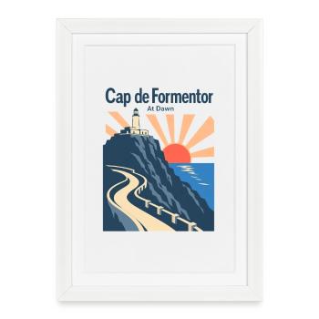 Cap de Formentor Dawn Road Cycling Mallorca Ride - Gerahmtes Poster (27 × 37 cm) - Weiß - Vorne