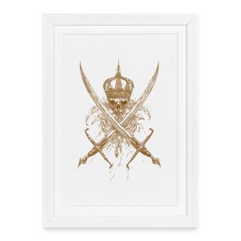King of the Dead – Swords & Crown - Framed poster (27 × 37 cm) - white - Front