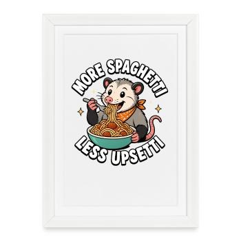More spaghetti, less trouble, possum children's splits - Framed poster (27 × 37 cm) - white - Front
