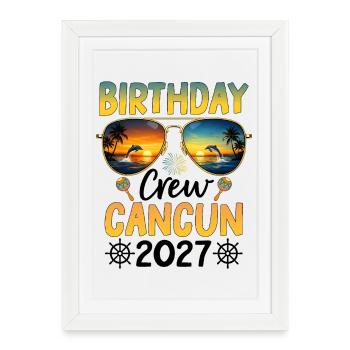 Équipe d’anniversaire Cancún 2027 - Affiche encadrée (27 × 37 cm) - blanc - Devant