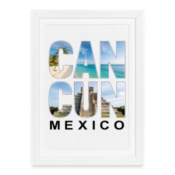 Cancun, Mexique - Affiche encadrée (27 × 37 cm) - blanc - Devant
