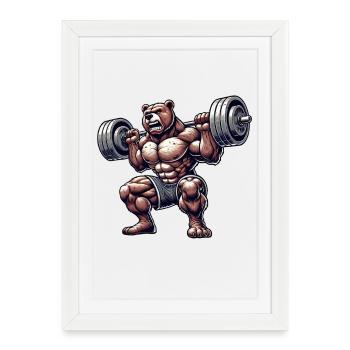 Faites du pauvre avec l’entraînement musculaire avec haltères - Affiche encadrée (27 × 37 cm) - blanc - Devant