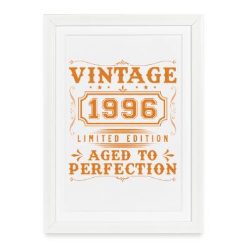 1996 Vintage Rétro Cadeau D'anniversaire - Affiche encadrée (27 × 37 cm) - blanc - Devant