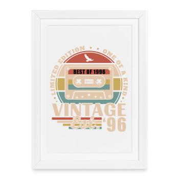 1996 Vintage Rétro Cadeau D'anniversaire - Affiche encadrée (27 × 37 cm) - blanc - Devant