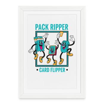 Pack Ripper Card Flipper Collectionneur de cartes à collectionner - Affiche encadrée (27 × 37 cm) - blanc - Devant