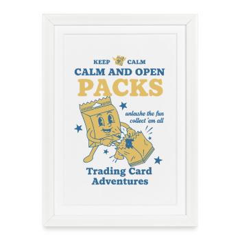 Aventures de cartes à collectionner Calm And Open Packs - Affiche encadrée (27 × 37 cm) - blanc - Devant