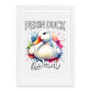 Papa canard laqué - Affiche encadrée (27 × 37 cm) - blanc - Devant