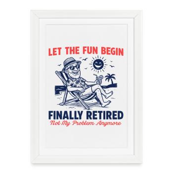 Colleague Farewell Retro Finally Retired - Framed poster (27 × 37 cm) - white - Front