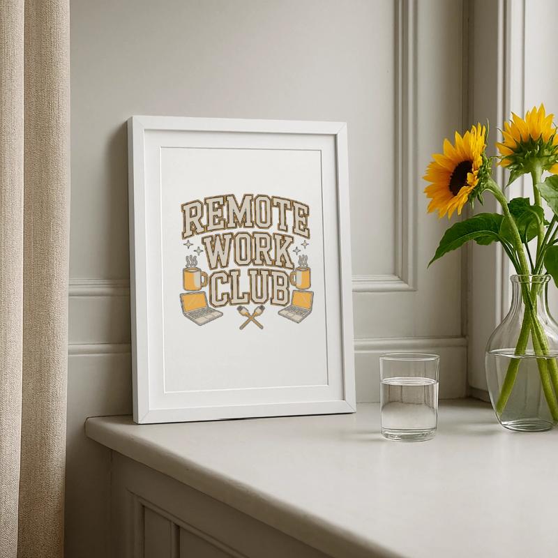 Remote Work Club Web Developer Remote Developer Framed poster (27 × 37 cm)