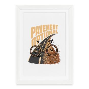 Route de revêtement optionnelle Cyclisme sur gravier Route Sale Rebel - Affiche encadrée (27 × 37 cm) - blanc - Devant