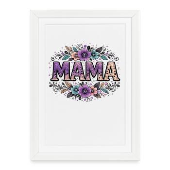 Mom Gift: Retro Mama Visual - Framed poster (27 × 37 cm) - white - Front