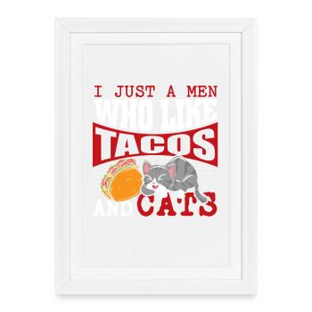Taco Chien Propriétaire de chien Tacos Chiot Chiot - Affiche encadrée (27 × 37 cm) - blanc - Devant