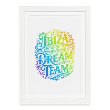 Ibiza Dream Team Colorful - Framed poster (27 × 37 cm) - white - Front