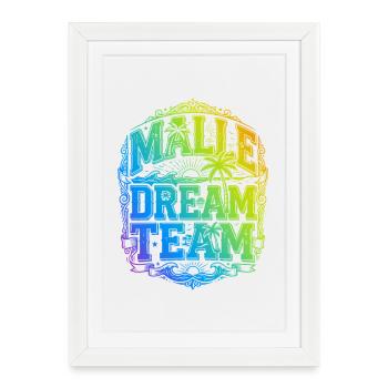 Malle Dream Team Colorful - Framed poster (27 × 37 cm) - white - Front