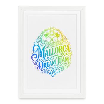 Mallorca Dream Team Colorée - Affiche encadrée (27 × 37 cm) - blanc - Devant
