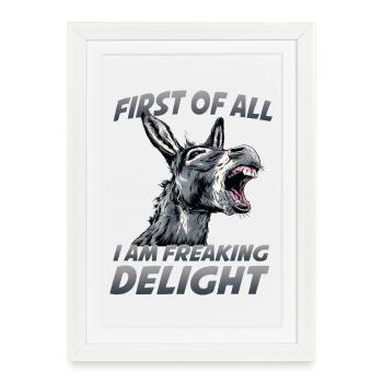 House donkey, gray donkey, donkey and farm design - Framed poster (27 × 37 cm) - white - Front