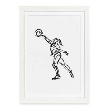 Joueur de volley-ball - Affiche encadrée (27 × 37 cm) - blanc - Devant
