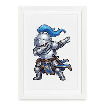 Enfants en train de tapoter Knight Ren Faire Medieval - Affiche encadrée (27 × 37 cm) - blanc - Devant