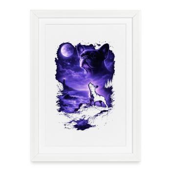 Dog Mom Dog Dad - Framed poster (27 × 37 cm) - white - Front