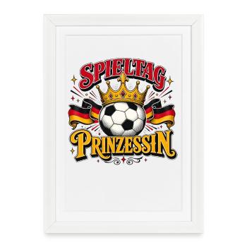 Spieltag Prinzessin Fußballglanz - Gerahmtes Poster (27 × 37 cm) - Weiß - Vorne