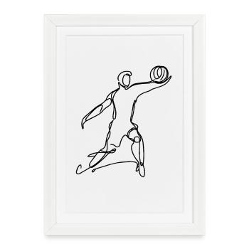 Volleyballer - Gerahmtes Poster (27 × 37 cm) - Weiß - Vorne