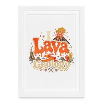 Géologue Géologue Géosciences I Géologie de la lave - Affiche encadrée (27 × 37 cm) - blanc - Devant