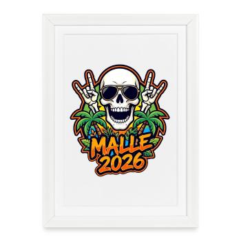 Malle 2026 Skull - Affiche encadrée (27 × 37 cm) - blanc - Devant