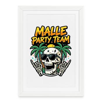 Équipe de la Malle Party Skeleton - Affiche encadrée (27 × 37 cm) - blanc - Devant