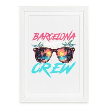 Barcelona Party Crew - Framed poster (27 × 37 cm) - white - Front