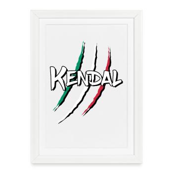 Kendal Gamer Italiano Graffi Tricolore - Affiche encadrée (27 × 37 cm) - blanc - Devant