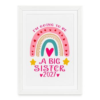 Big Sister 2027 Rainbow Hearts - Framed poster (27 × 37 cm) - white - Front